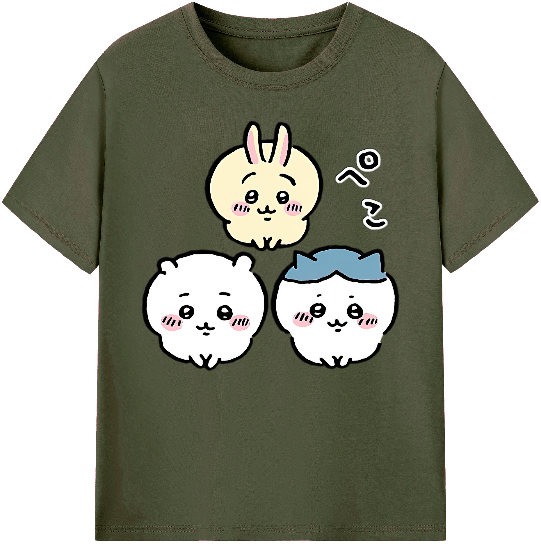 （画像用） ちいかわ うさぎ Chii-kawa usagi 綿100％ メンズ半袖Tシャツ｜肌触りやわらか＆通気性
